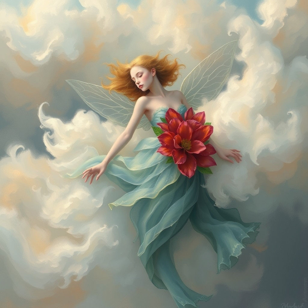 Ethereal Figure Pierced by Crystal Flowers