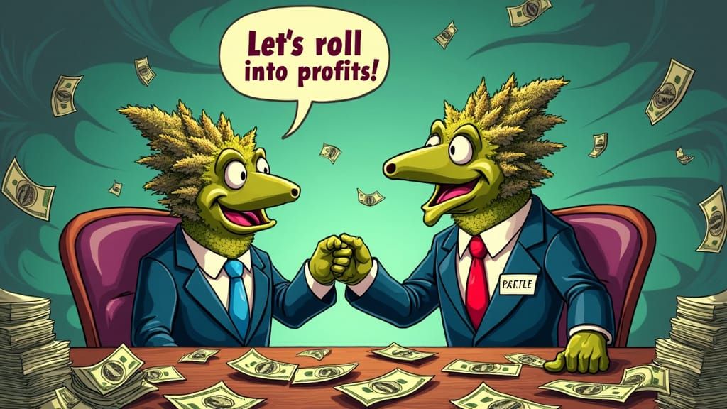 Anthropomorphic Joints Shake Hands in Cartoon Style