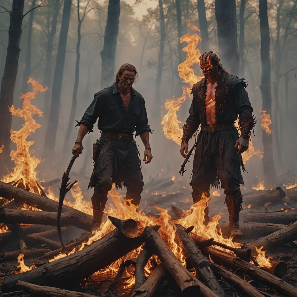 Fiery Figure on Hickory Stump