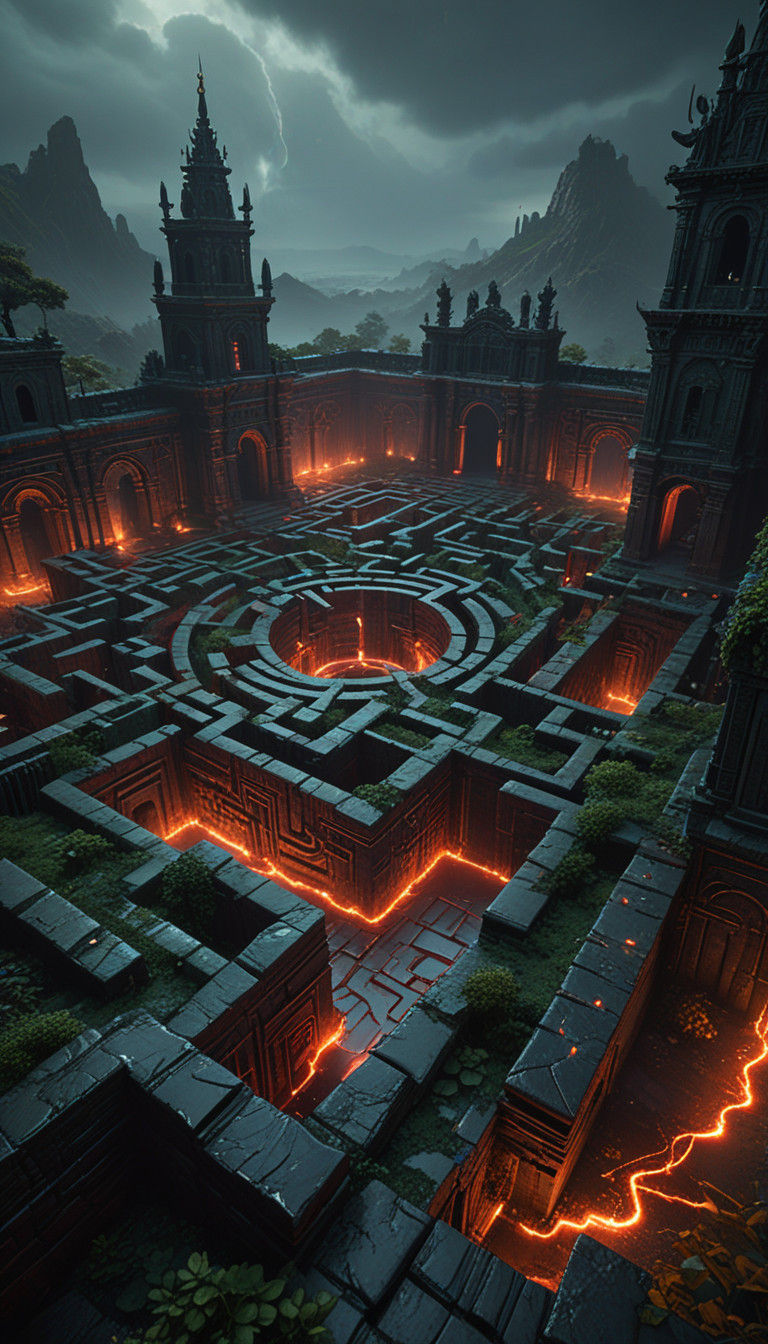 Eternal Dark Labyrinth Unfolds Under Stormy Skies