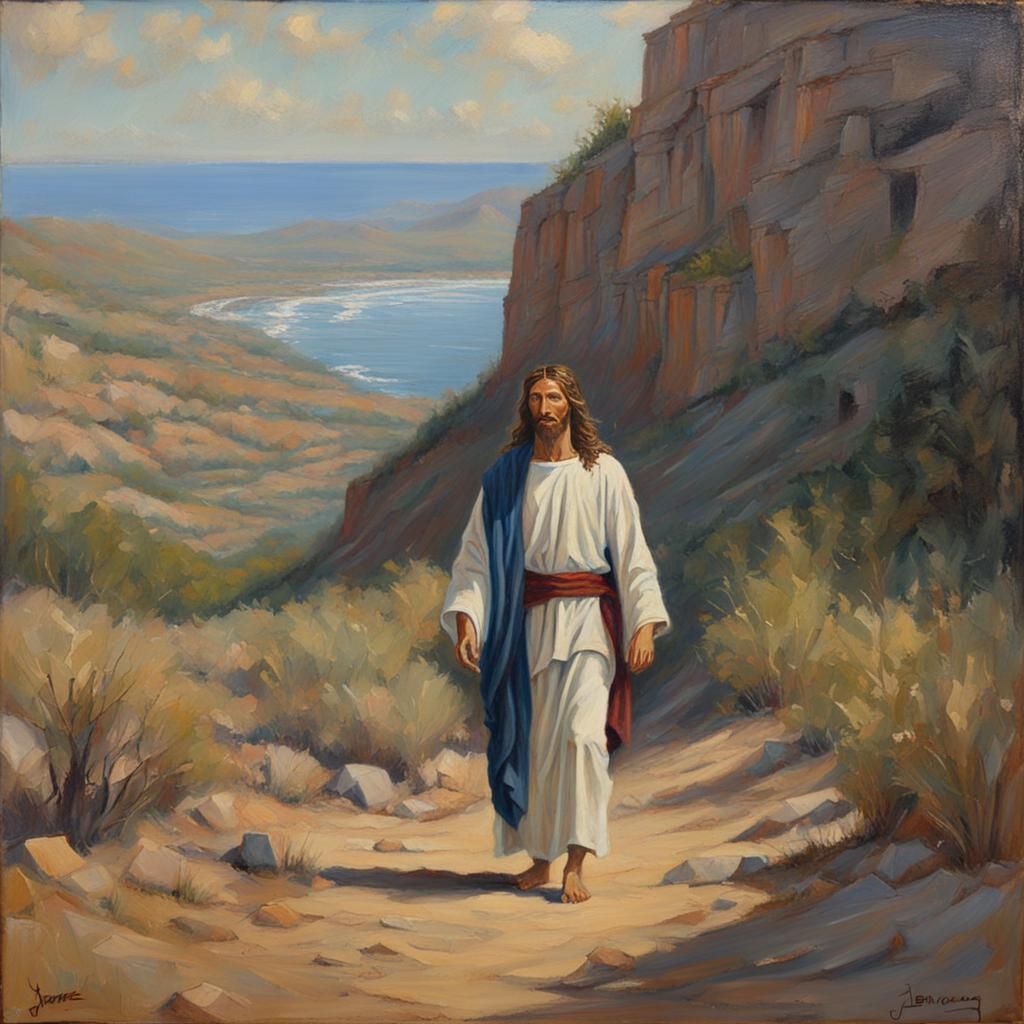 Jesus Christ Portrait in Oil Painting Style