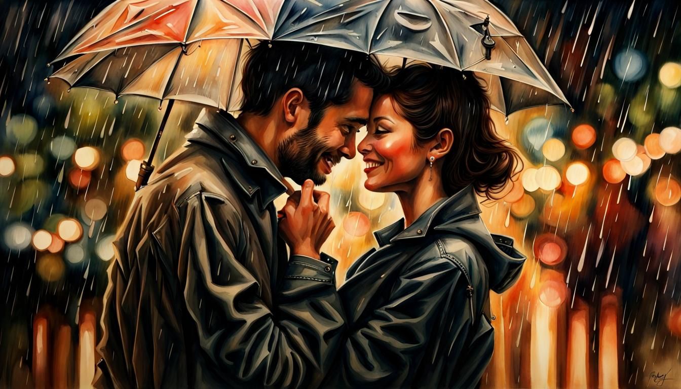 Romantic Rainy Day Watercolour Painting