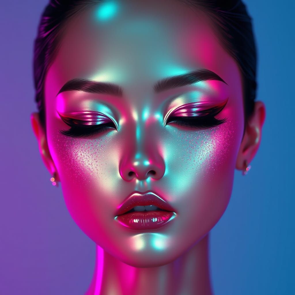 Elegant Android Goddess in Retro Glam Style