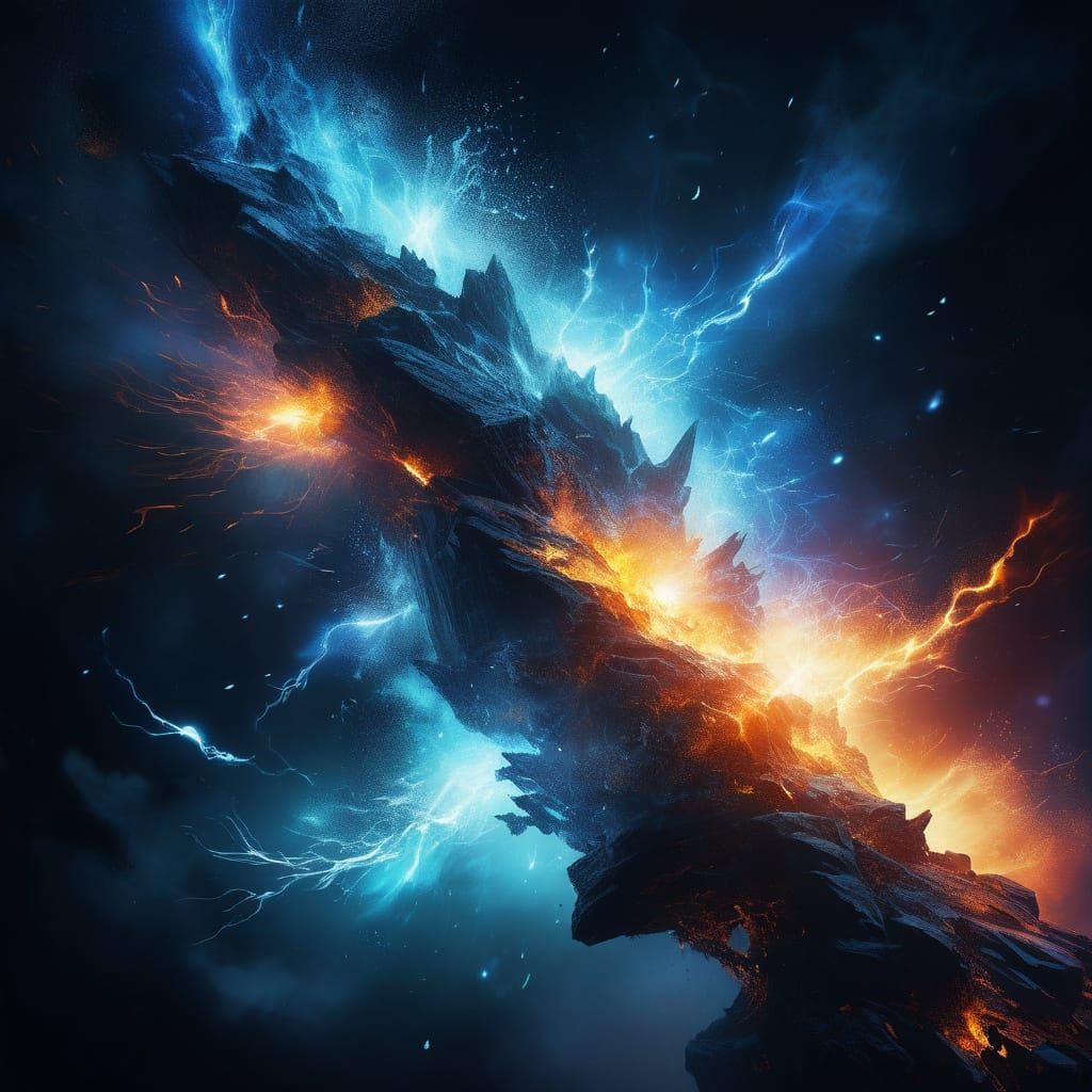 Nordic Void: Cosmic Energy Sparks in Ginnungagap