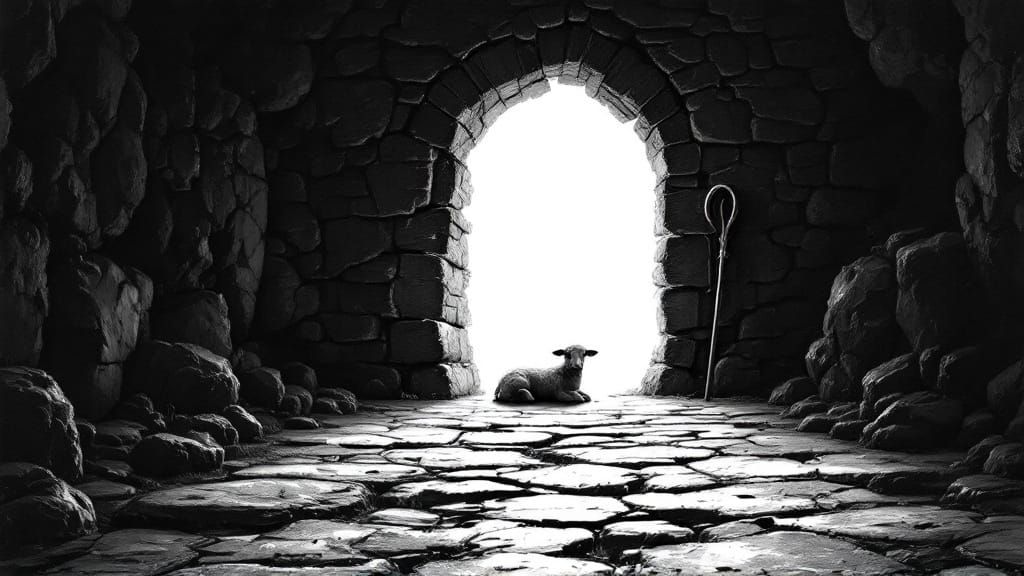 Ancient Doorway Illuminated by Lamb's Light