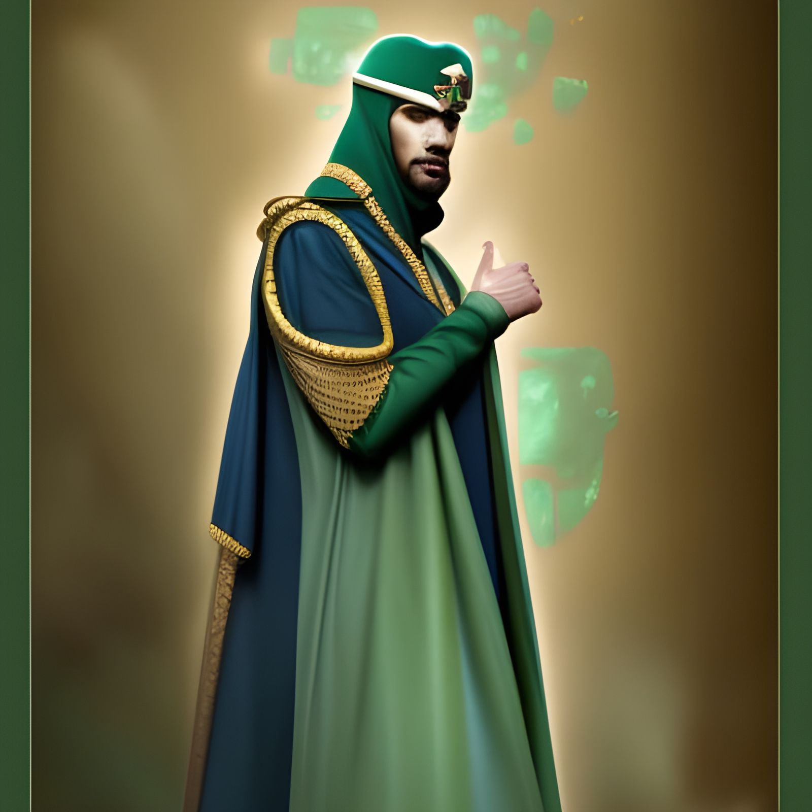 Regal North African King Portrait in Hyperdetailed Style