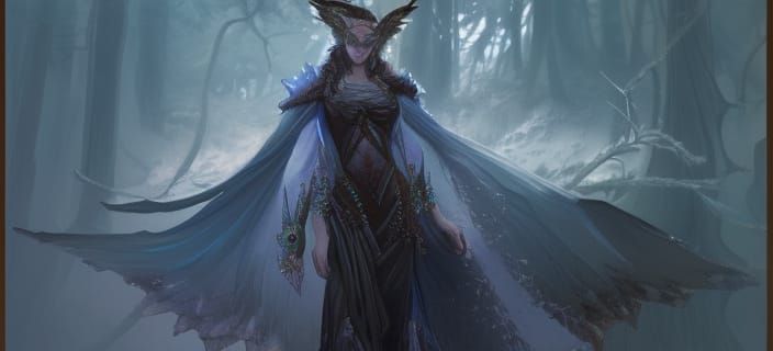 Elven Druid with Wolves: Fantasy Art Portrait