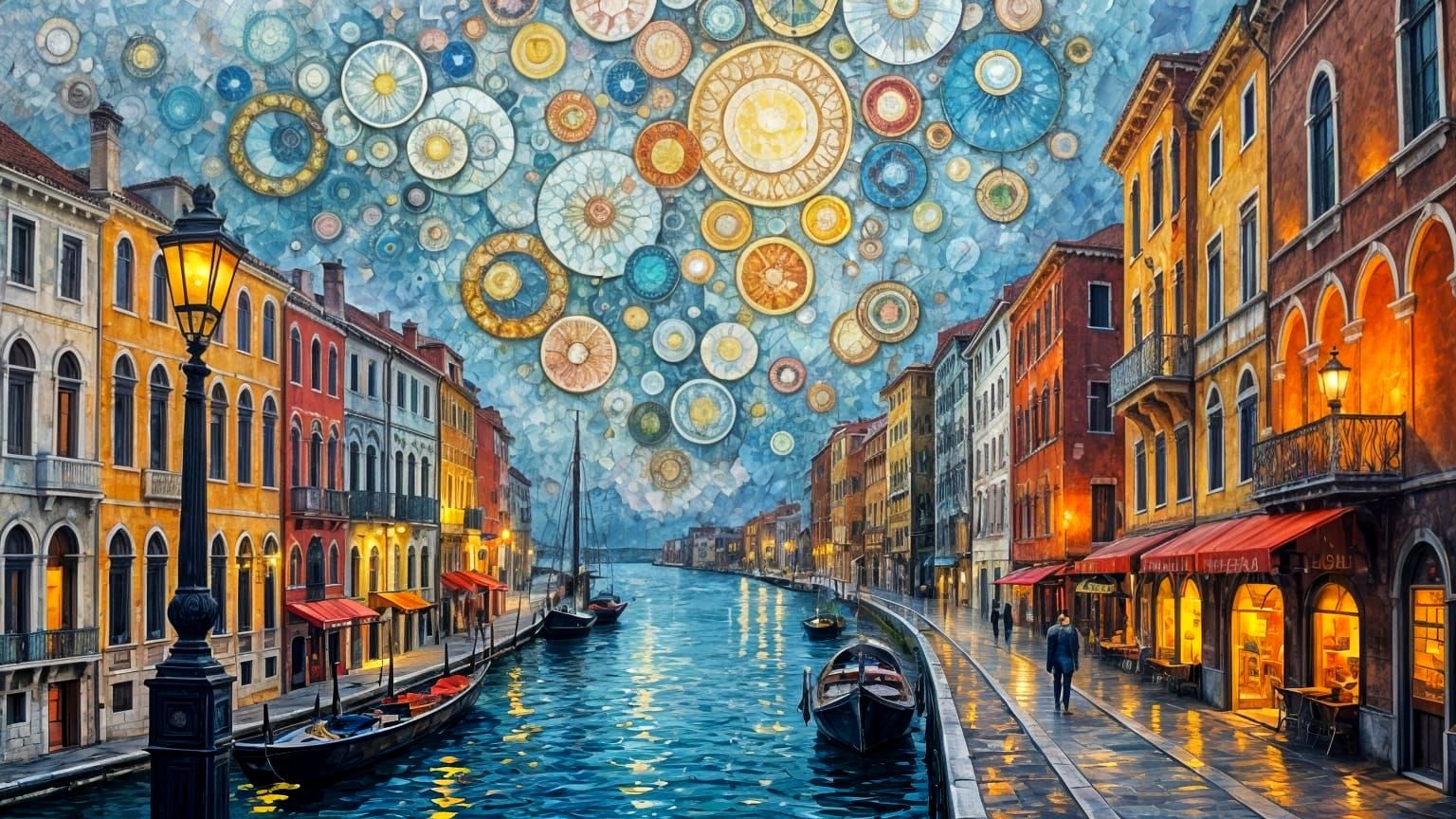 Leonid Afremov's Vibrant Cityscape