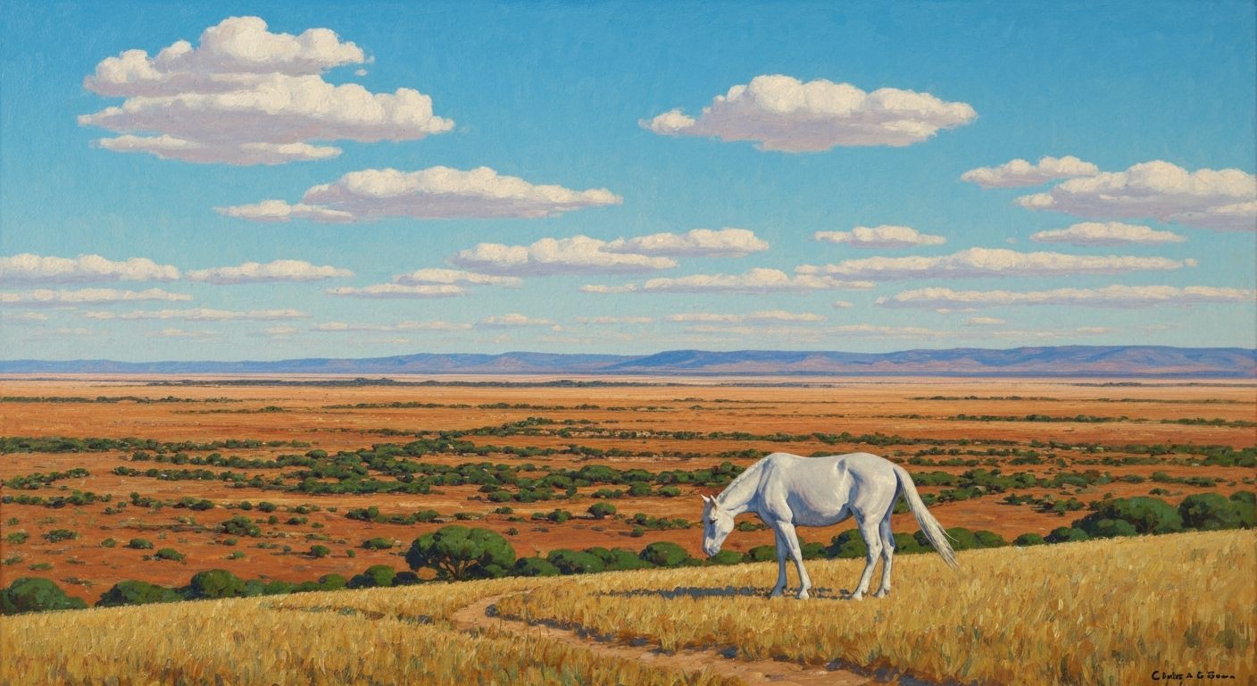 Australian Tonalism Panoramic View of Nullarbor Plain