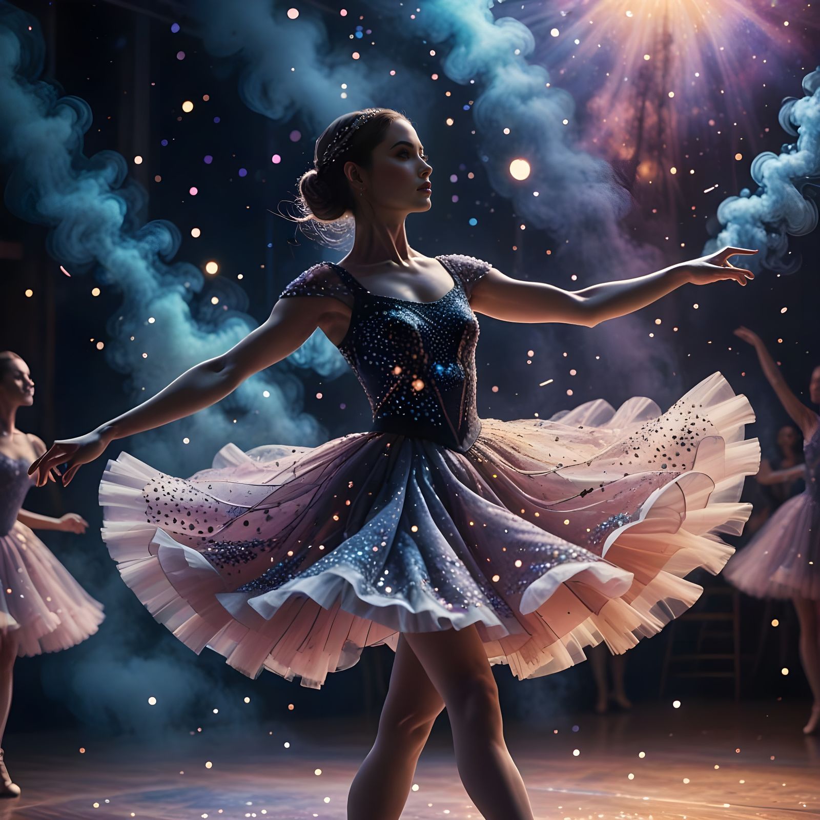Ballerina's Ethereal Dance: a Holographic Astral Cosmic Illu...