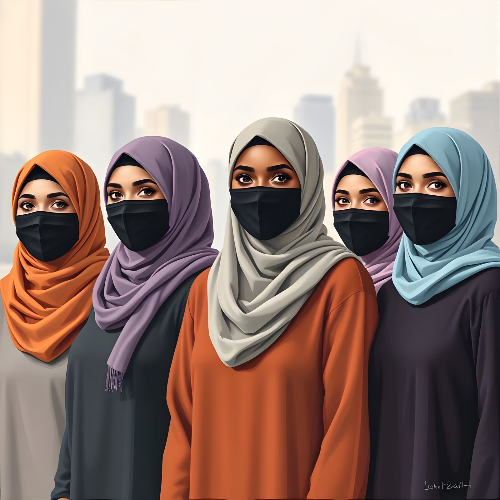 Diverse Women in Hijabs: A Modern Portrait