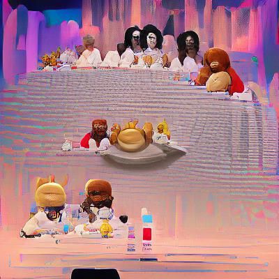 Historical Gathering Around Long Table