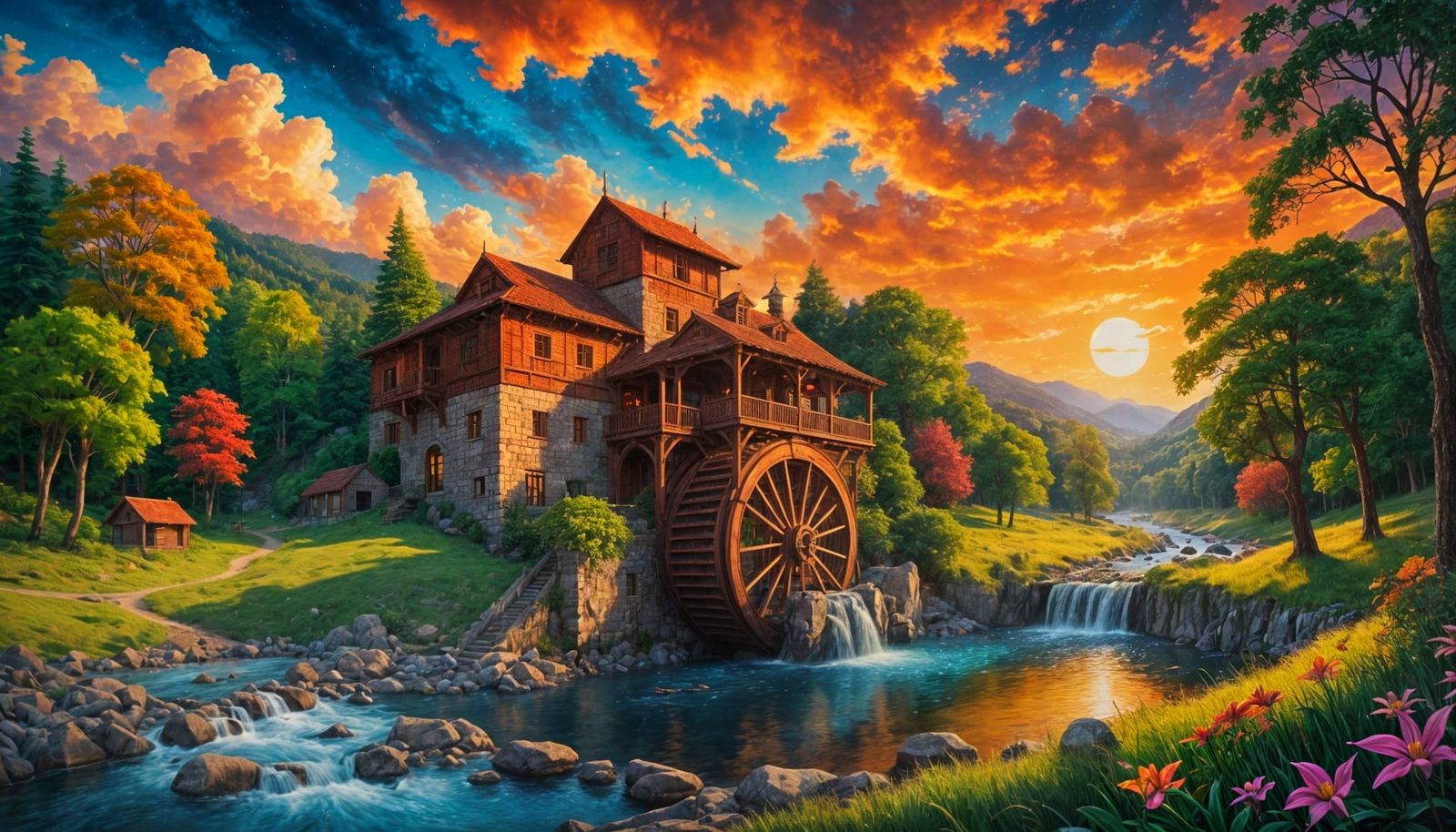 Vibrant Sunset Hacienda