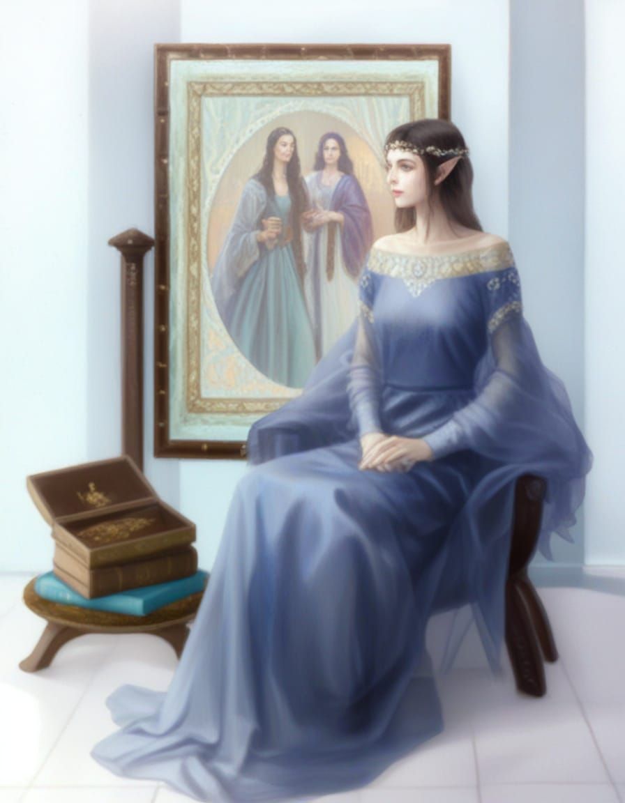 Elf Queen in Warm, Golden Lighting