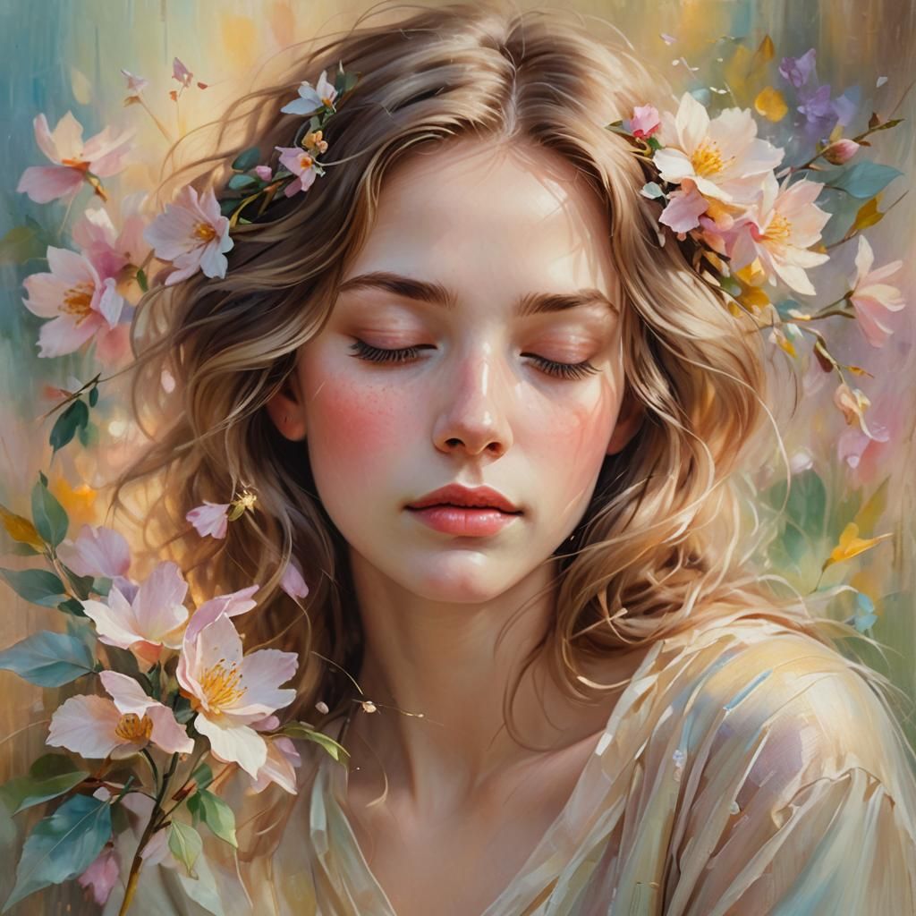 Dreamy Romantic Portrait of a Young Woman