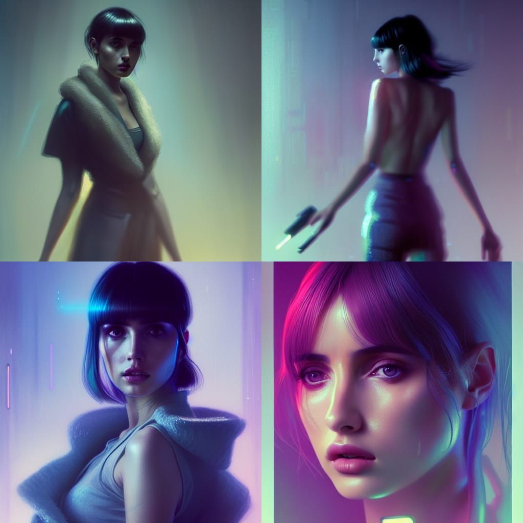 Holographic Joi from Bladerunner 2049 in Art Nouveau Style