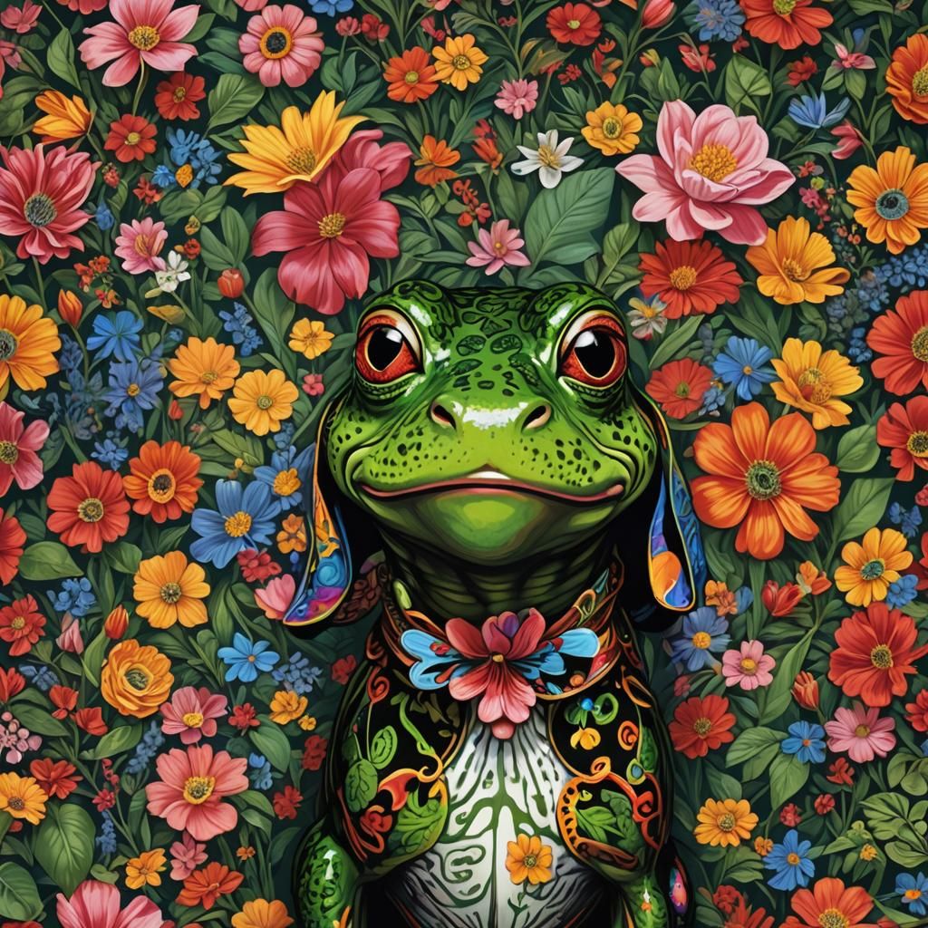 Frog to Dog Transformation: Hyperrealistic Dark Fantasy