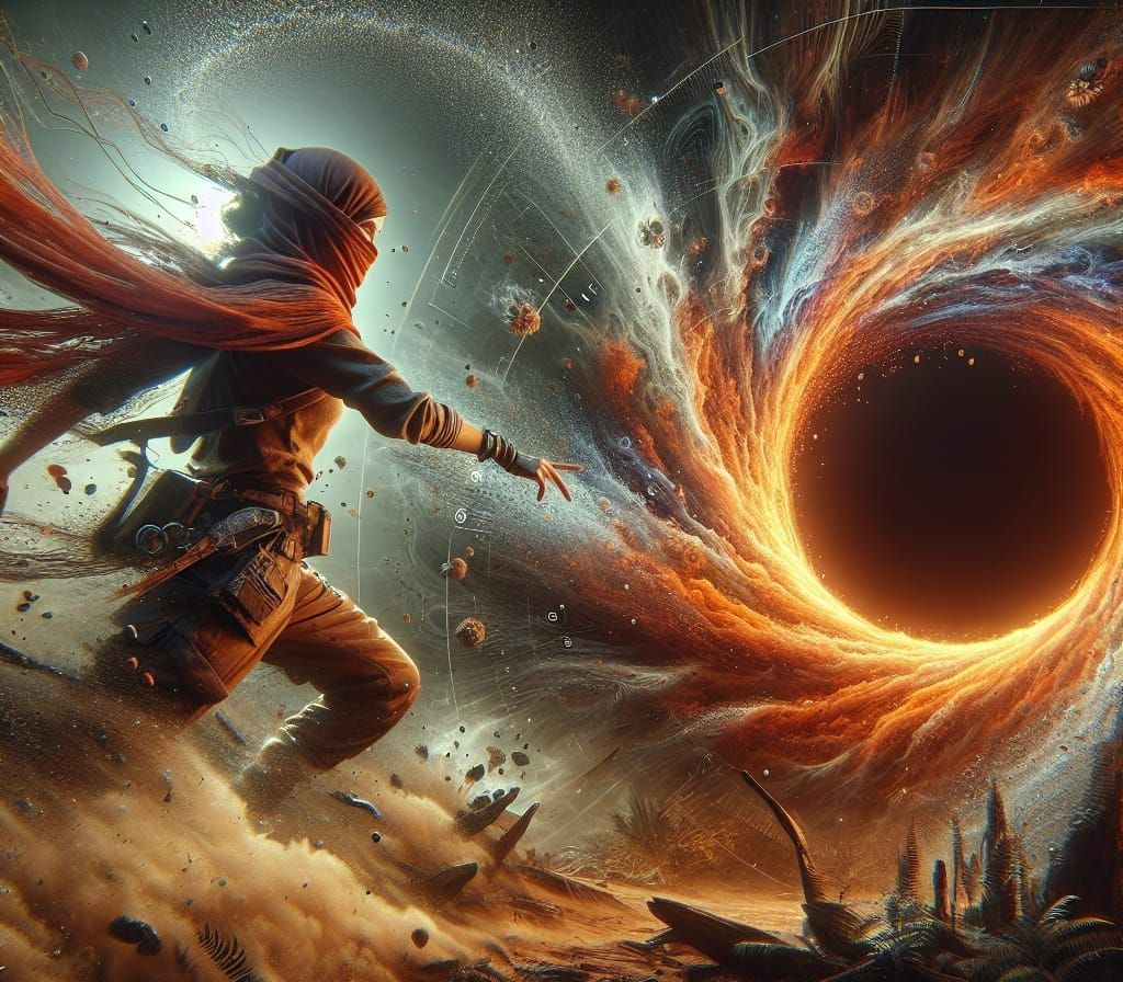 Adventurer Enters Wormhole as Detailed Matte Painting