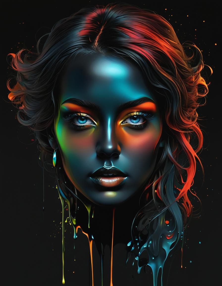 Surreal Dutch Pour Art Portrait in Trompe-l'œil