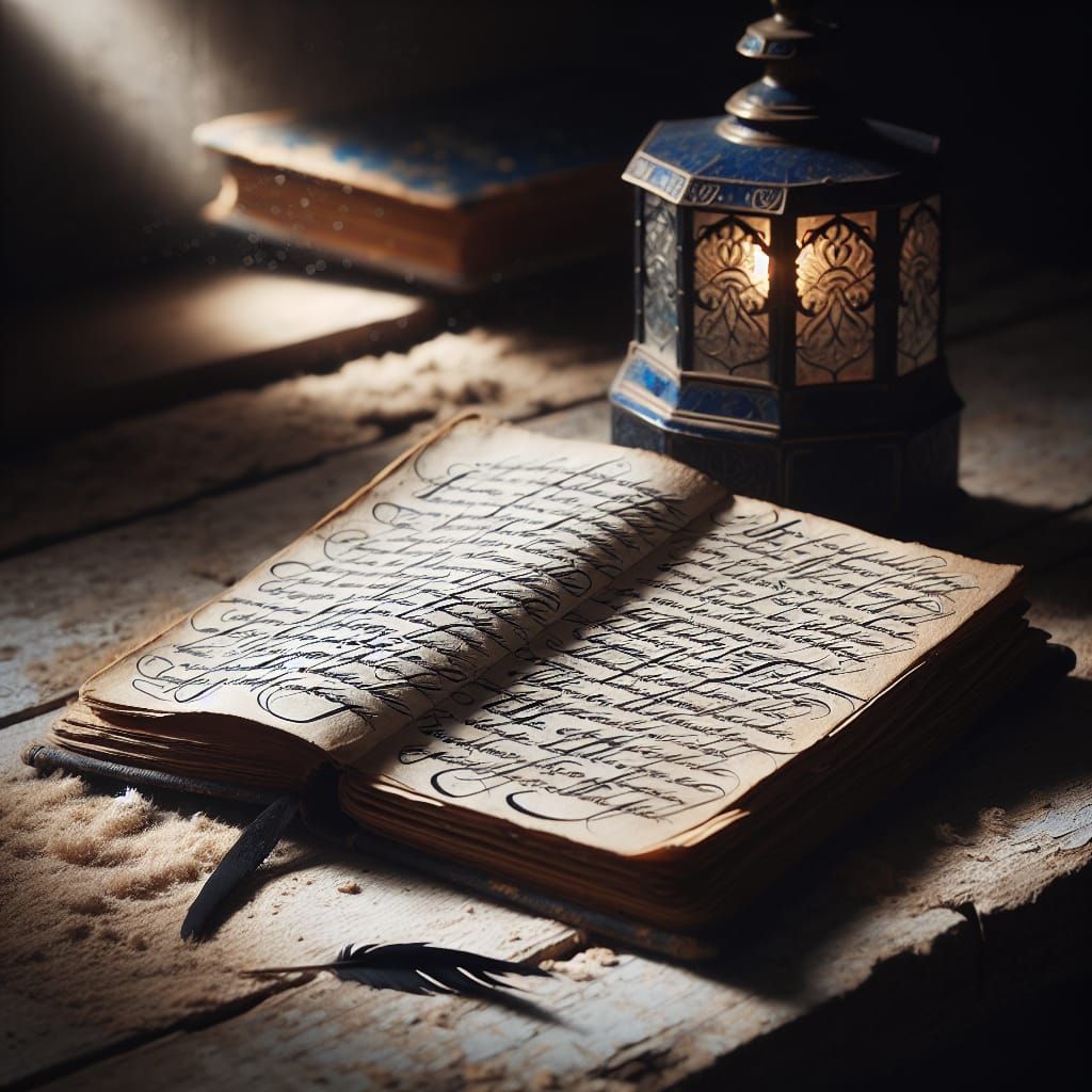 Cursive Writing in Antique Book with Old-World Charm