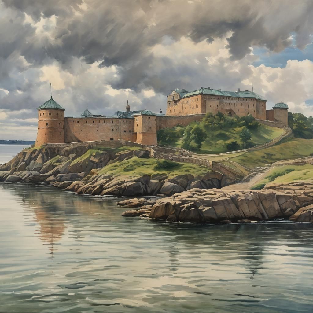 Suomenlinna Sea Fortress: A Painting of Helsinki Landmark