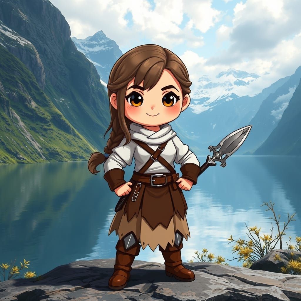 Mischief in the Fjords: Chibi Viking Warrior in a Whimsical ...