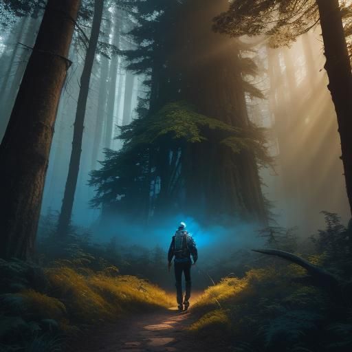 Mystical Forest Walk Portrait in Fantasy Art Style