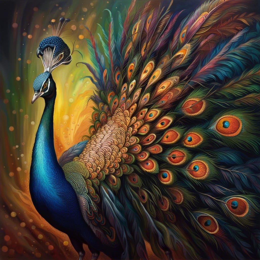 Majestic Peacock Display in Hyperrealistic Detail