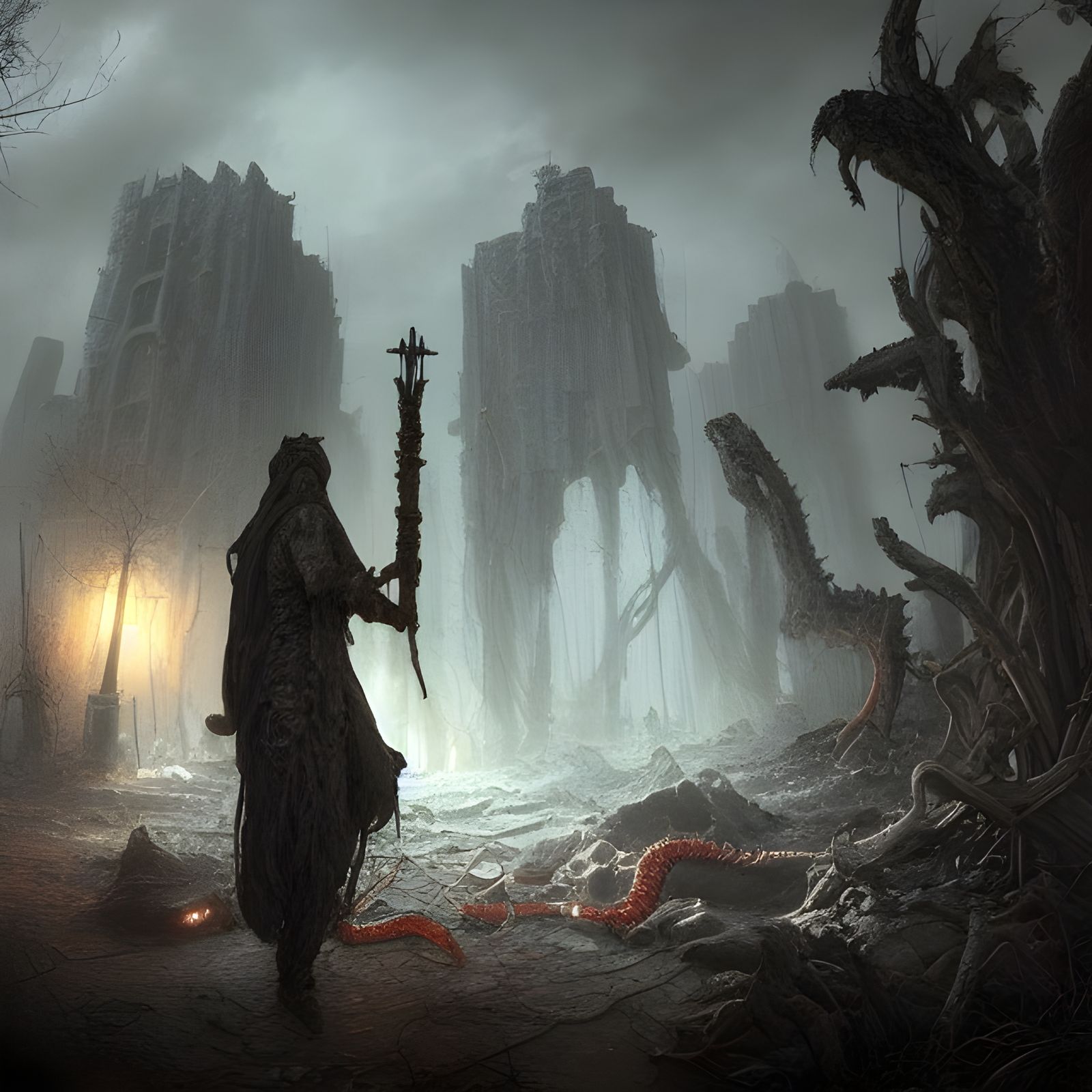 Dark Post-Apocalyptic World Ruined by Elder God