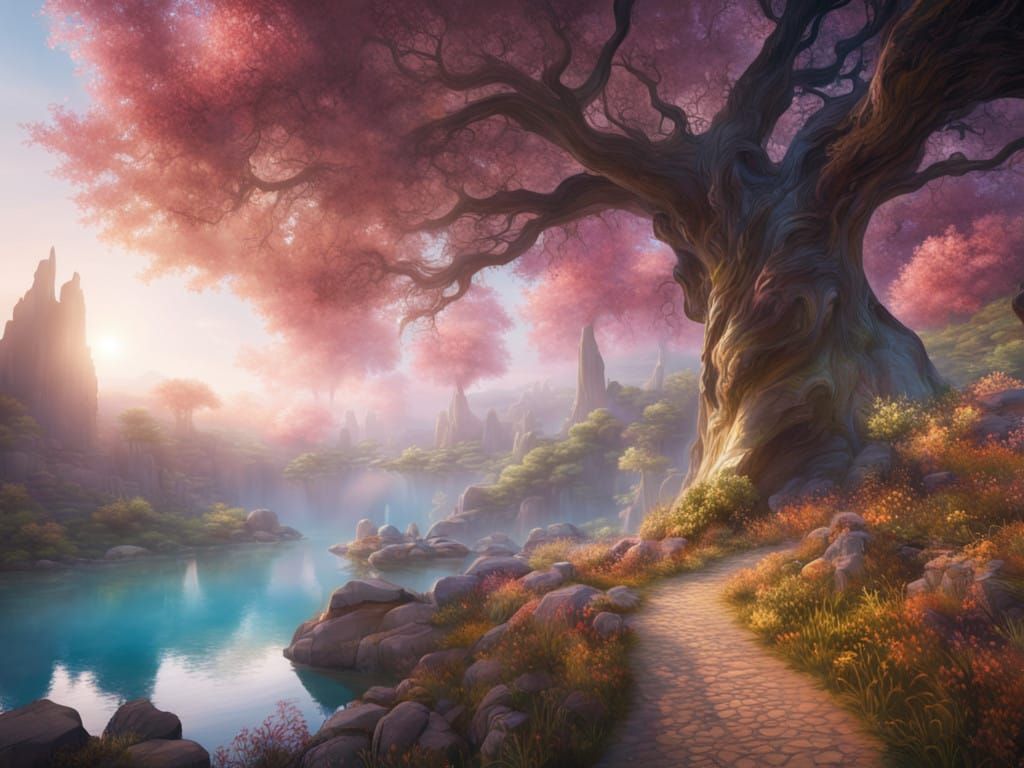 Celestial Dreamscape with Majestic Lake