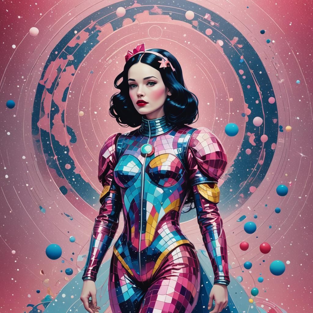 Snow White Cosmonaut: Pop Art Space Mermaid