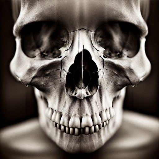 Striking Skull Portrait in High Contrast