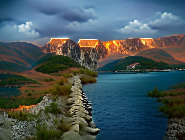 Dramatic Sundown at Montenegro Palisade: Matte Landscape