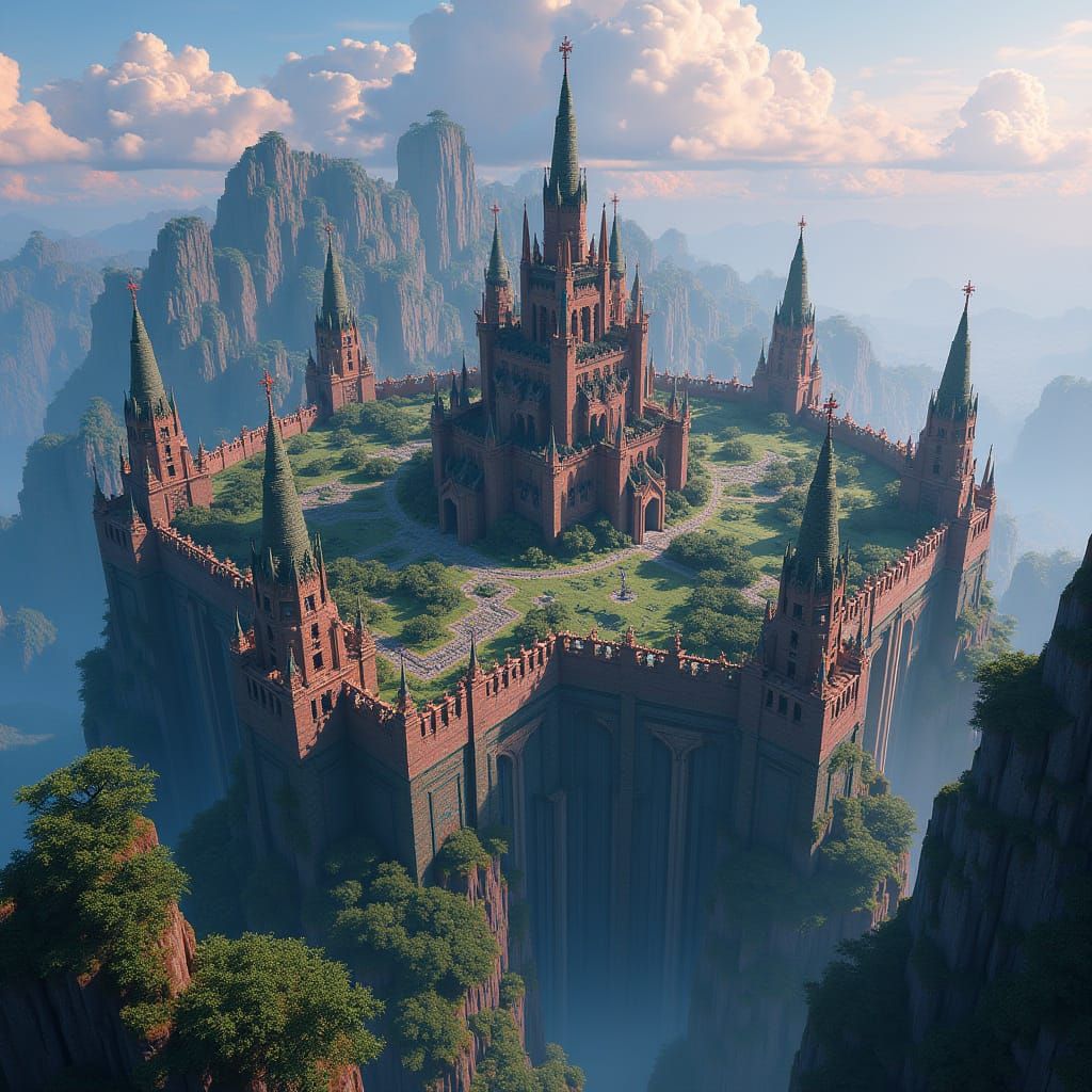 Minecraft Fortress: Fantasy Megastructure Concept Art