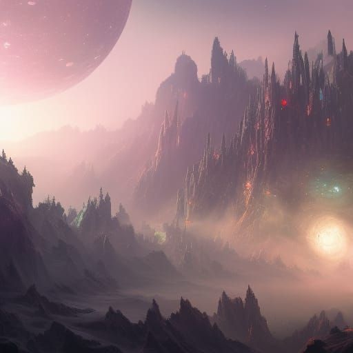 Fantastical Deep Color Space Concept Art