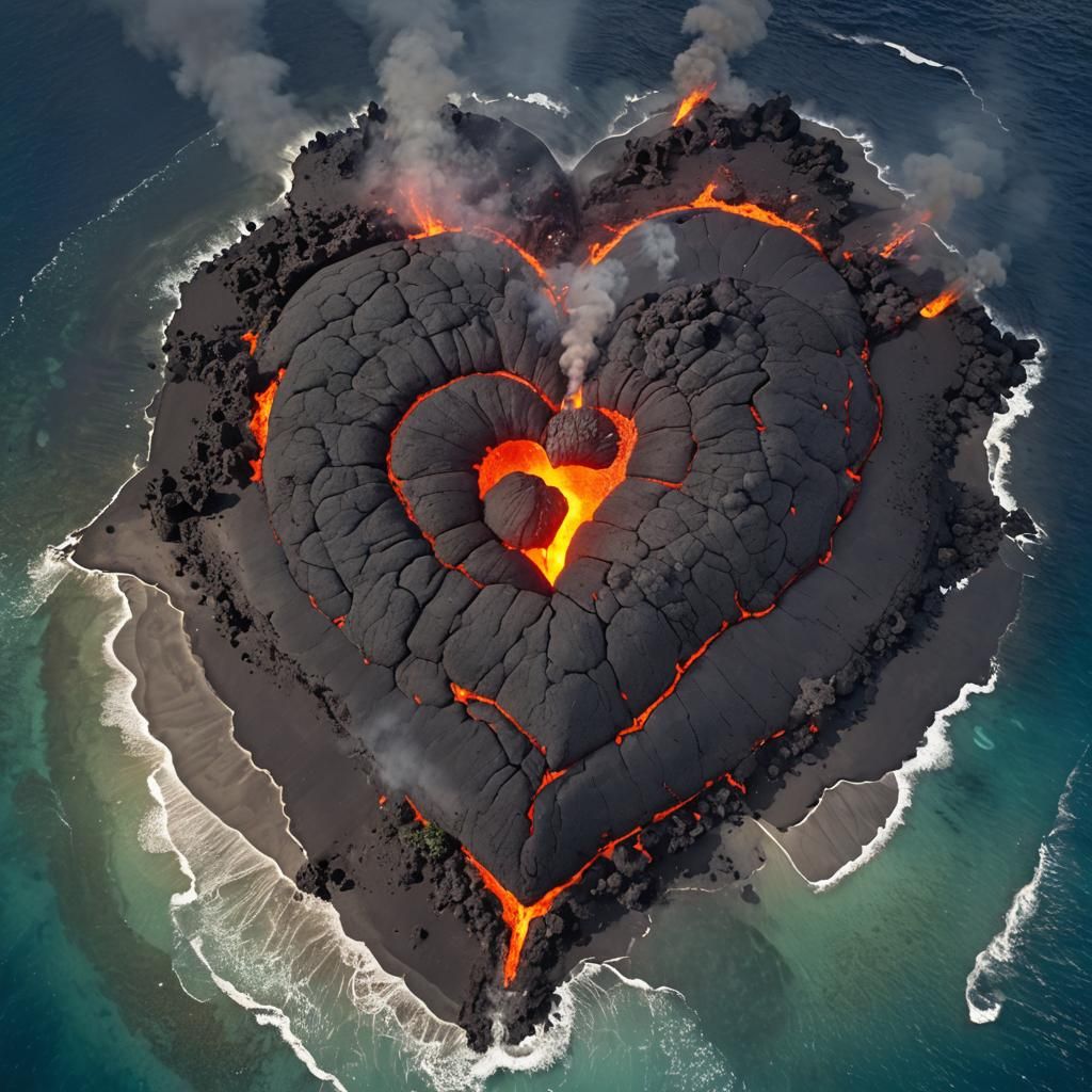 Heart Volcano Erupts on Paradise Island: Pixar Style