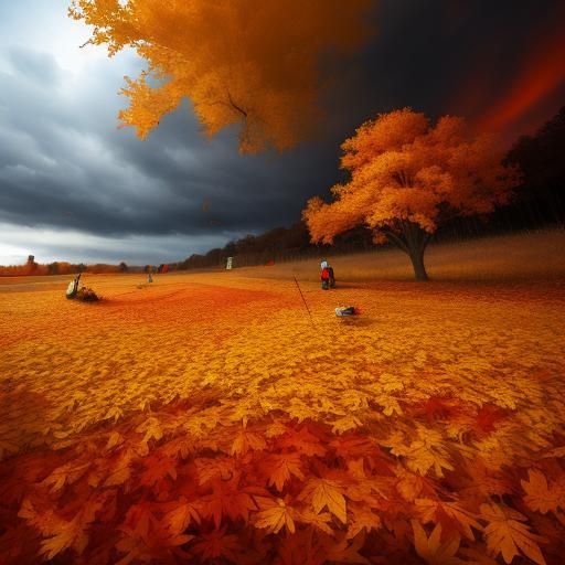 Colorful Autumn Leaves Tornado
