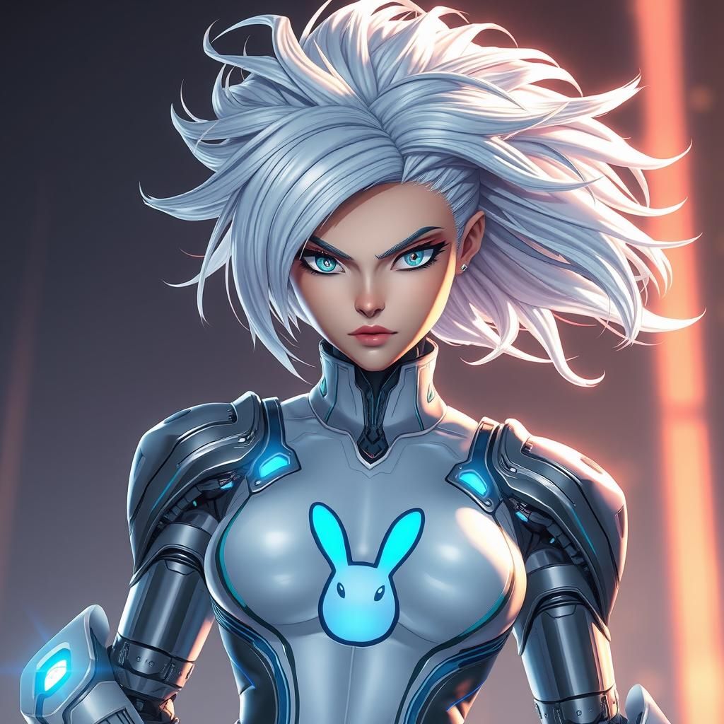 Cybernetic Mirko: Anime Hero in Futuristic Setting