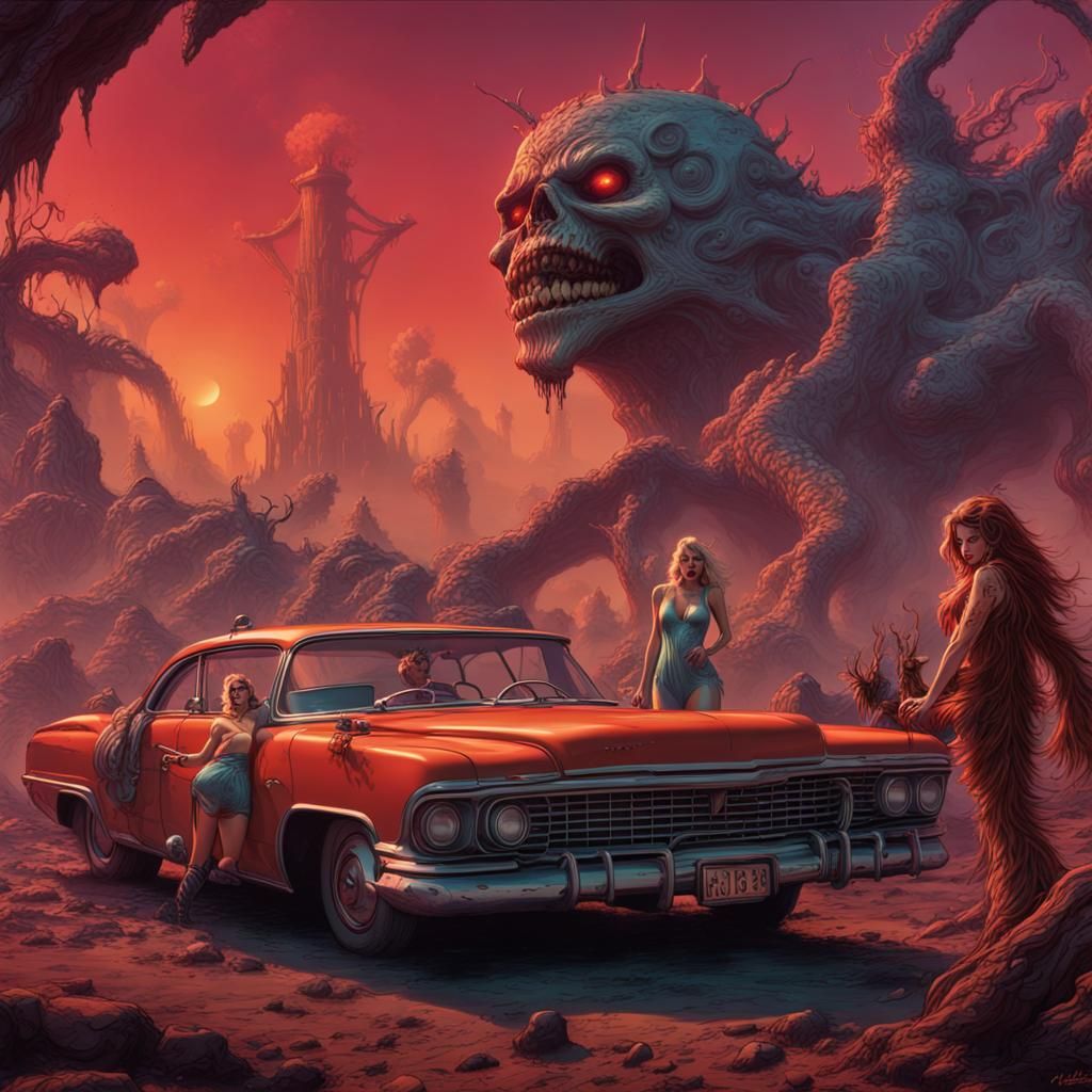 Vintage Sci-Fi Bombshells with Monsters