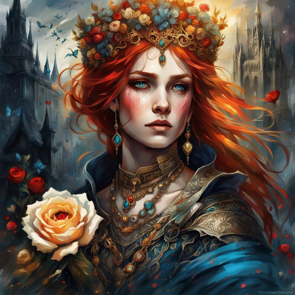 Gothic Princess in Sunlight: Dark Fantasy Art