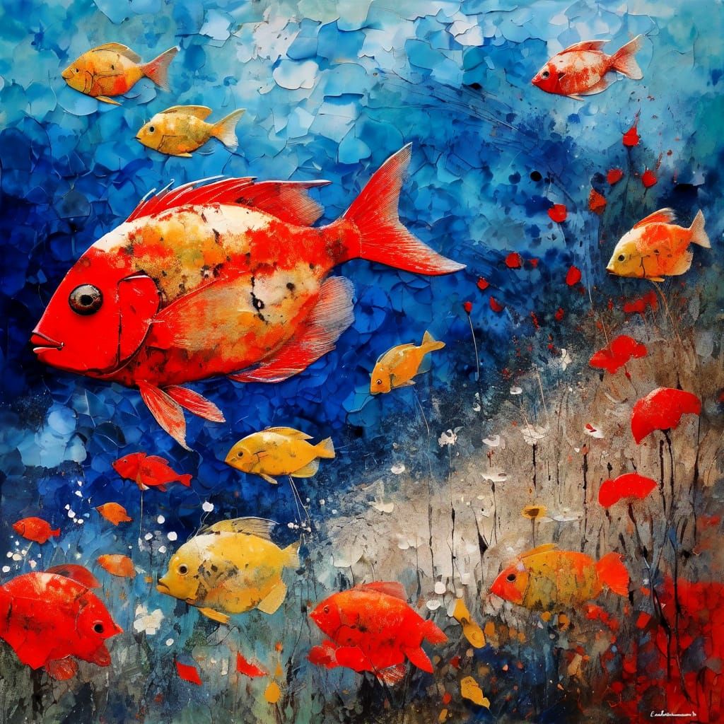 Expressionist Painting of Mischief and Memories