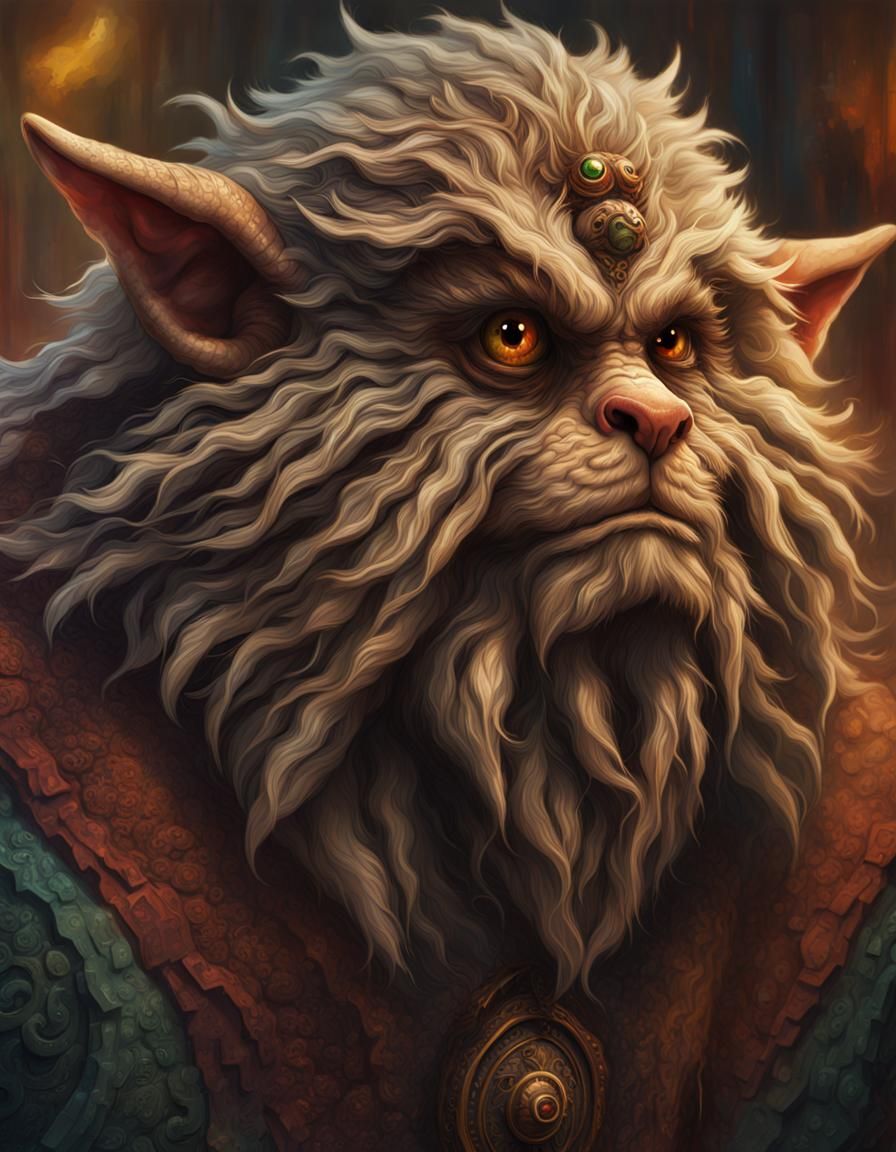 Hyperrealistic Furry Beast in Dramatic Labyrinth Scene