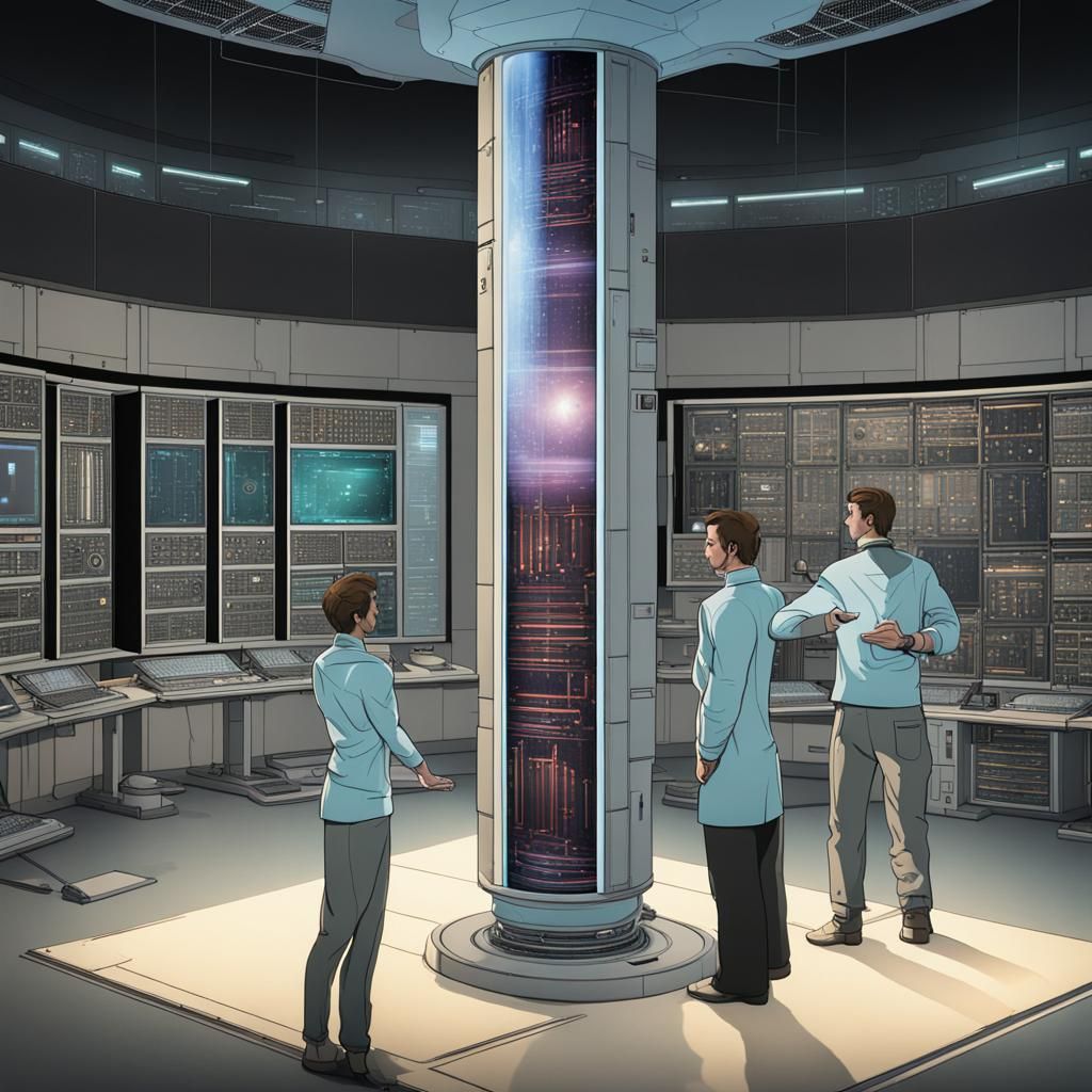 Computer Room with Warp Core Schematics
