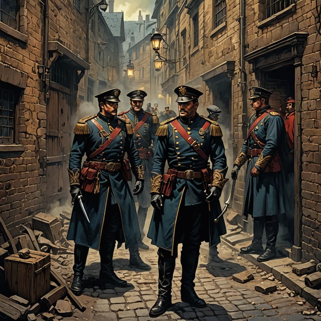 Dark Alley Crime Scene in Graphic Novel Style