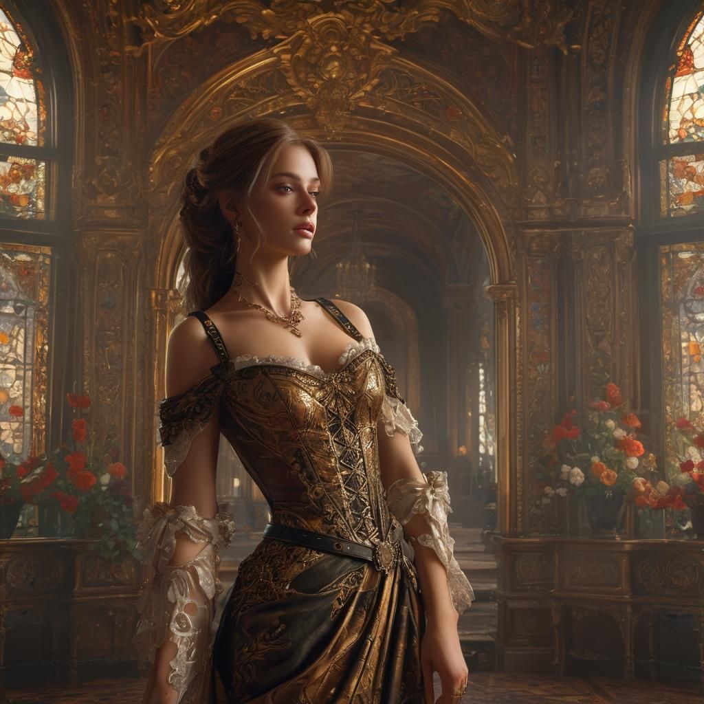 ((full length)) Professional photograph of a beautiful woman...