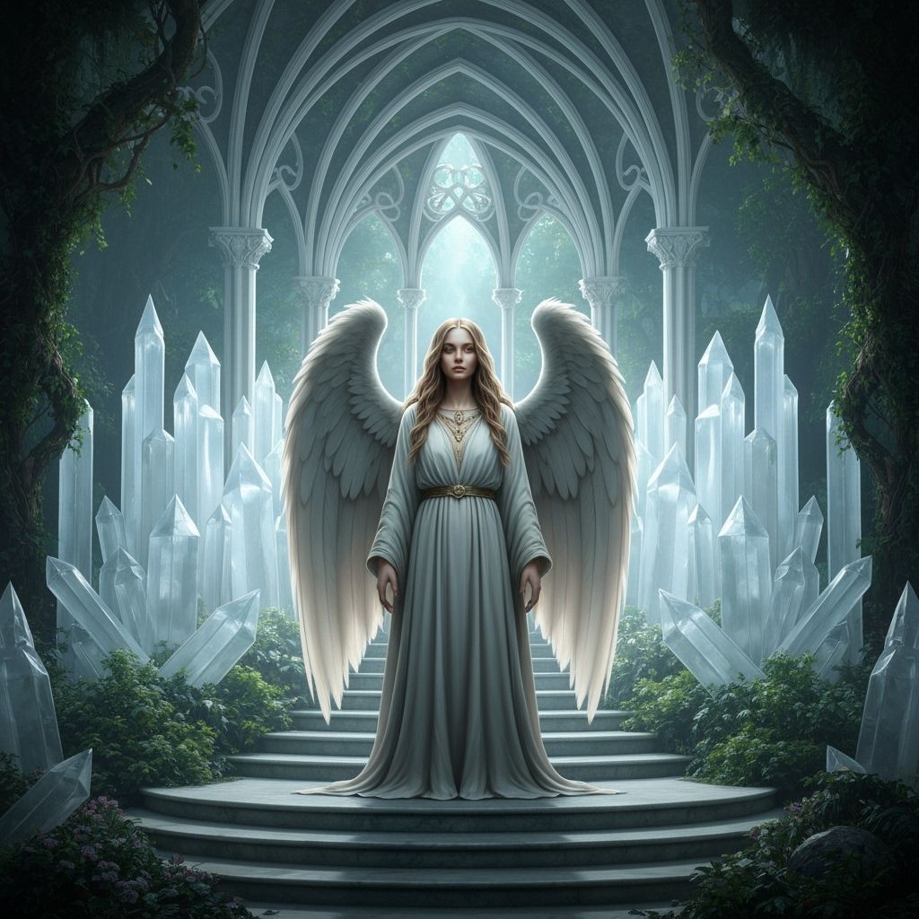 Angels in Crystal Sanctuary, Ethereal 8K Art
