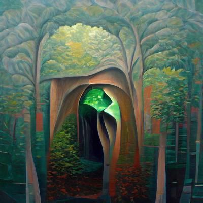 Surreal Forest Heart Reveals Infinite Tunnels