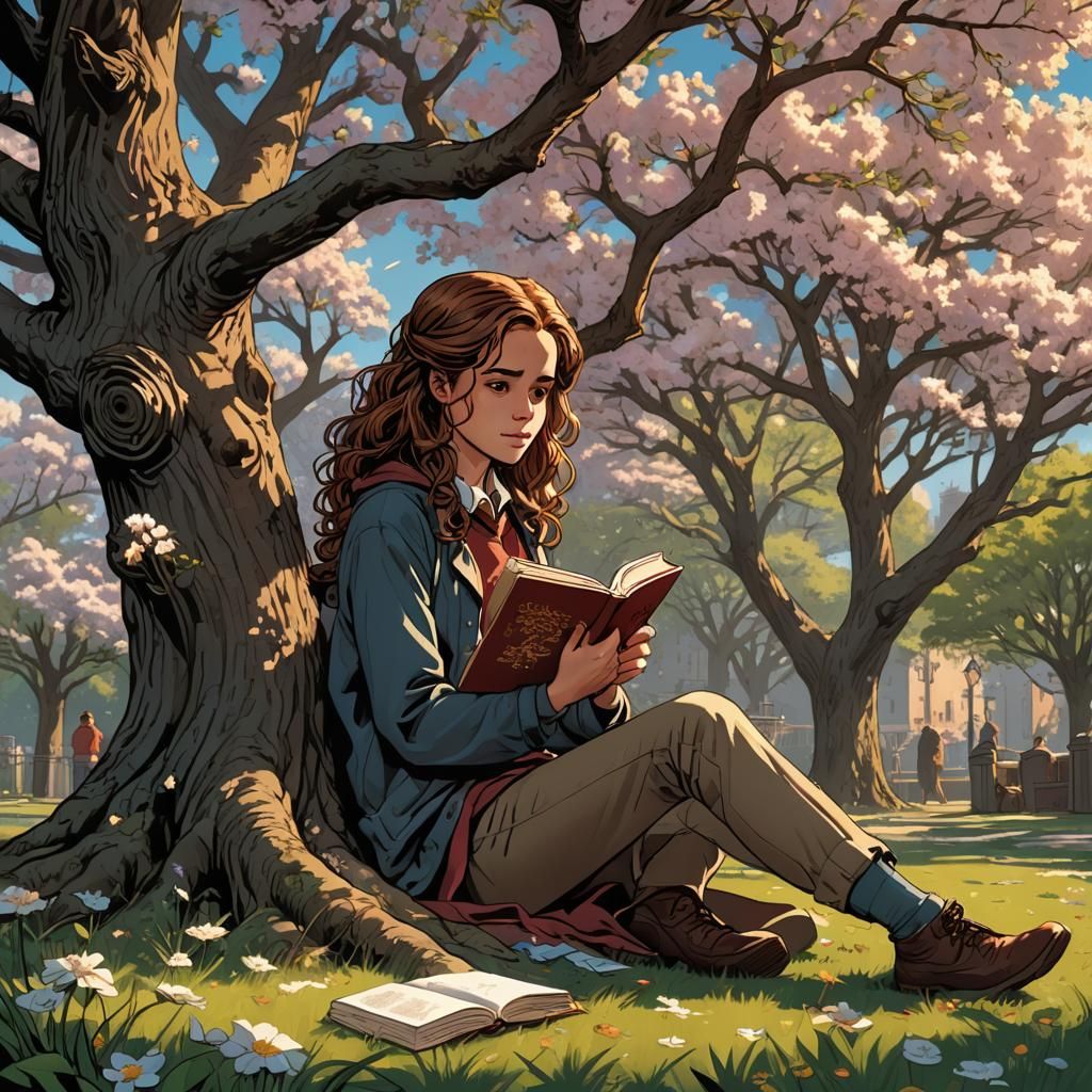 Hermione Granger Reading: Comic Book Art