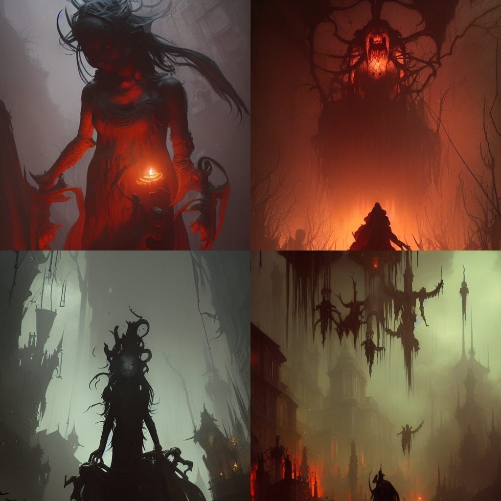 Terrifying Ghouls in Dark Fantasy Concept Art