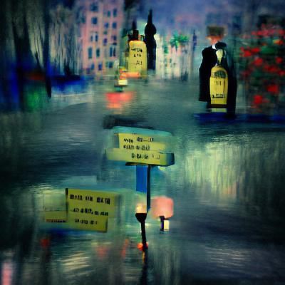 Film Noir Impressionism: Abstract Mystery Scene